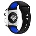 Ginamart Sports Silicone Bracelet iWatch Strap Replacement Band for Apple Watch Bands Series 2/1 (Black/Blue 42mm)
