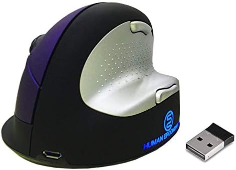 Wireless Ergonomic Vertical Mouse, Rechargeable Laser Gaming Mice with Adjustable DPI 500/1000/1800/2500 for Laptops and PC, 7 Colors Breathing Light - 6 Buttons, Right Hand