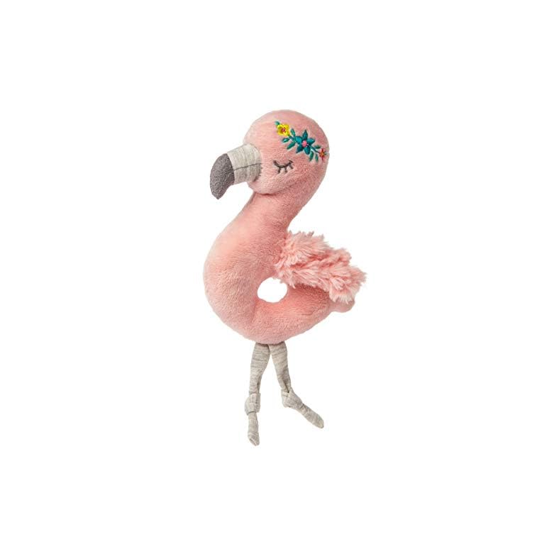 Mary Meyer Stuffed Animal Soft Toy Baby Rattle, 6-Inches, Tingo Flamingo