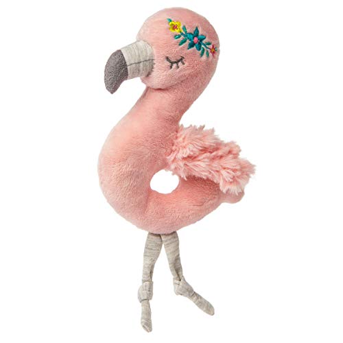 Mary Meyer Stuffed Animal Soft Toy Baby Rattle, 6-Inches, Tingo Flamingo