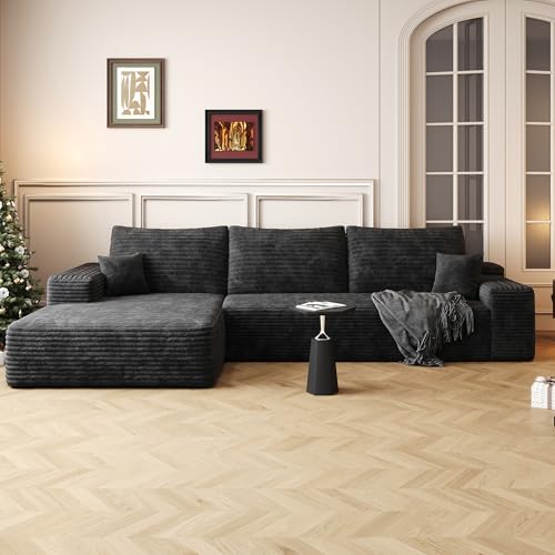 107 inch Cloud Sectional Couch Boneless Sofa in a Box for Living Room, Foam Flo…