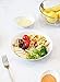 Teocera Pasta Bowls, Salad Serving Bowls Set, Wide and Shallow, 22 Ounce Porcelain Bowl, Microwave and Dishwasher Safe - Set of 6, White