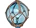 Hampton Nautical Light Blue Japanese Glass Ball Fishing Float with Brown Netting Decoration 3