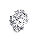 NEWBARK 10 Butterflies 18k White Gold-Plated Cubic Zircon Women's Rings Size 6.5