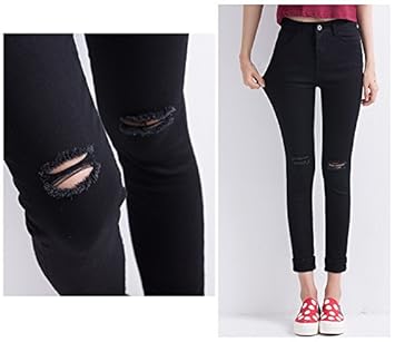 Amazon.com: Culturemart Women Ripped Jeans Female Skinny ...