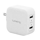 Lumsing Dual USB wall charger compact travel charging hub with Foldable Power Adapter for iPhone iPad Samsung Galaxy Smartphones Tablets(Grey)