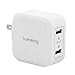 Lumsing Dual USB wall charger compact travel charging hub with Foldable Power Adapter for iPhone iPad Samsung Galaxy Smartphones Tablets(Grey)