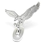3D Car Front Cover Chrome Eagle Badge Car Cover for Auto Car Front Hood Ornament Emblems Silver-white