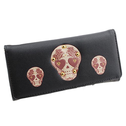 Bessky(TM) 2015 Women Creative Rivet Skull Pattern Wallet Purse (Black)