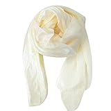 QBSM Womens Off White Beige Sheer Large Bridal Evening Party Formal Dress Wraps Scarfs Shawls