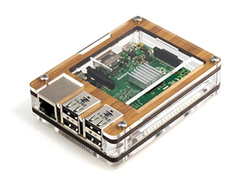 Zebra Case - Raspberry Pi3, Pi2 and B+ (Bamboo) with Heatsinks by C4Labs