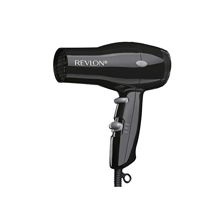 Revlon Compact Hair Dryer | 1875W Lightweight Design, Perfect for Travel, (Black)