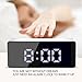 Alarm Clock Large Digital LED Display Portable Modern Battery Operated Mirror Clock USB Powered Smart Snooze Multi-Function Time Temperature Fits for Office Bedroom Dormitory Travel (White)