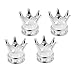 4x Chrome Silver Crown Tire Wheel Air Valve Stem Cap Set For ATV Car Hotrod Ratrod SUV Truck Ford Dodge GMC Toyota Honda Nissan Subaru Cadillac Chevrolet