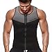 TELALEO Mens Waist Trainer Sauna Vest for Weightloss, Hot Neoprene Compression Sweat Vest Body Shaper, Zipper Slimming Sauna Tank Top Workout Shirt