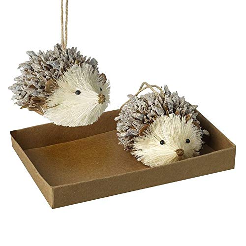 Heaven Sends Rustic Hedgehog Couple Christmas Tree Ornaments
