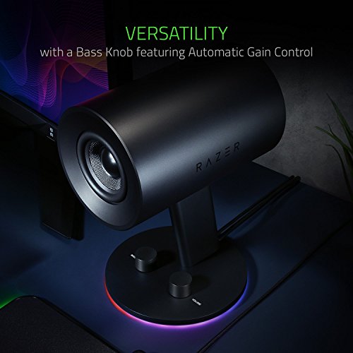 Razer Nommo Chroma - Computer Speakers, Rear Bass Ports for Full Range Gaming & Sound Immersion - Custom Woven Glass Fiber 3in Drivers (Renewed)