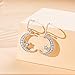 Sterling Silver Round Cubic Zirconia Crescent Moon & Star Dangle Earrings Star Jewelry for Women Mom