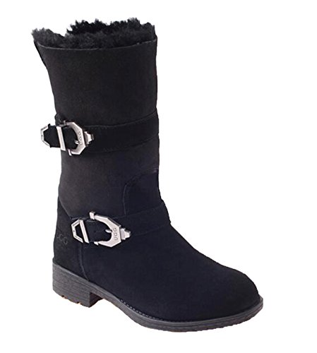 Ozwear UGG Classic Lady Metal Buckle Long Boots Black AU 8L/EU 39/ US8/ UK6
