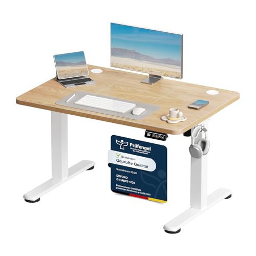 Devoko Elektrisch Höhenverstellbarer Schreibtisch 100 x 60cm,Beige