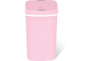 Ninestars NPT-16-1PK Automatic Touchless Motion Sensor Diaper Disposal Trash Can with lid, 4.2 gallon/16 L, Pink, Plastic