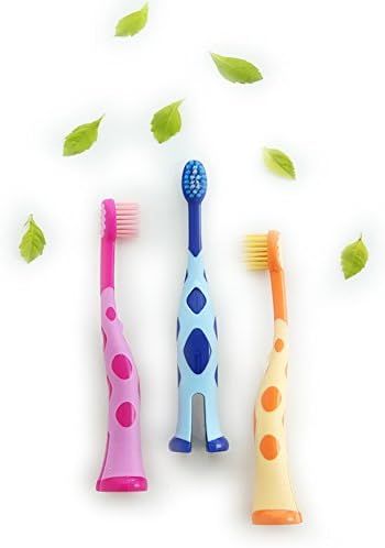 Kids Toothbrush, Homestylish Lovely Extra Soft Toothbrush for Kids 3-12 Years Old (3 Pack-orange&blue&pink)
