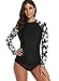 Taylover Womens Long Sleeve Rash Guard Swim Shirt UV Rash Guard Tops Swimwear