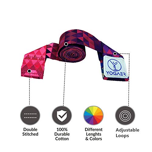 Yoga Mat Strap, Adjustable Sling Carrier and Yoga Mat Straps for Carrying, Doubles Holder As Yoga Strap for Stretching, Durable Cotton Straps Set Mats (Mat Not Included) - Thumbnail 3
