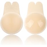 snqqmtt 2 Pairs Adhesive Breast Lift Nipple Covers, Silicone Lifting Nipple Covers for Women, Reusable Nipple Pasties Sticky Bra Breast Lifters for Backless Strapless Dress
