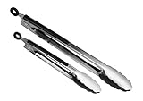 Premium Quality 9” And 12” Stainless Steel Pair Of Kitchen Tongs – Super Sturdy & Durable Construction – Easy To Store & Dishwasher Safe – Convenient Grip Handles – Ideal For Home & Professional Use