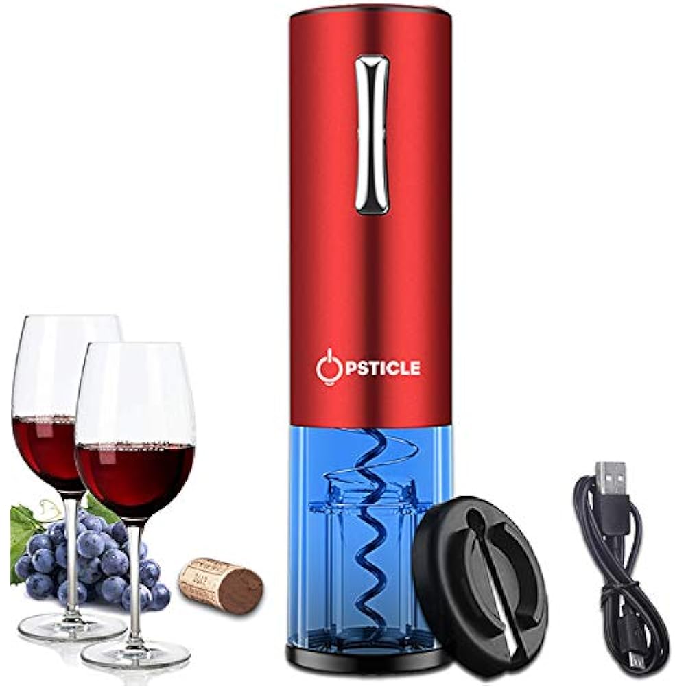 OPSTICLE Electric Wine Opener, Cordless Rechargeable Bottle Portable