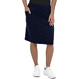 Womens Knee Length Tennis Skirt Golf Modest Skorts Skirts with Built in Shorts Pockets for Hiking Sports