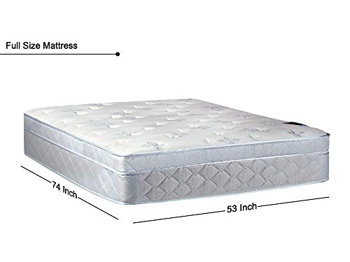 Spinal Solution 11-Inch Wood Medium plush Foam Encased Eurotop Pillowtop Innerspring Mattress and 8-Inch Wood Boxspring/Foundation Set Full Size
