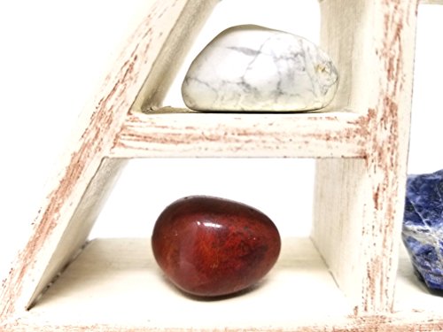 SAGITTARIUS Zodiac Crystal Healing Set / Tumbled Stones and Wooden Geometric triangle shelf in Gift Box / Astrology Sign Sagittarius Birth Stones - Thumbnail 3