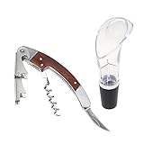 Waiters Corkscrew by Dealight - Premium Rosewood All-in-one Corkscrew, Bottle Opener and Foil Cutter, with Wine Pourer included