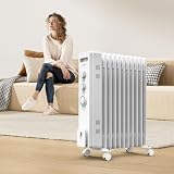 VonHaus Oil Filled Radiator 11 Fin 2500W with 24h Timer 360° Wheels view 11
