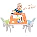 labebe Toddler Table Chair Set Wood, Wooden Table for 1-5 Years, Baby Table Chair Set Orange Owl/Toddler Play Table/Baby Activity Table/Kid Table Cover/Kid Table Toys/Toddler Table/Kid Desk Chair