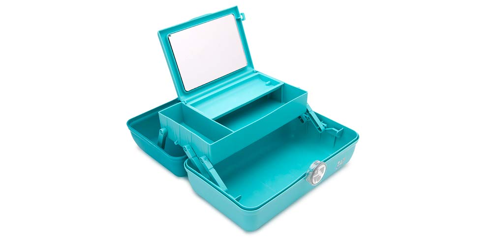 Caboodles Twilight Disco - On-The-go Girl Costmetic Organizer Make-up & Accessory Carry Case, Turquoise Sparkle/Mint: Health & Personal Care