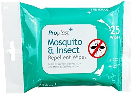 25x Mosquito Insect Repellent Wipes Long Lasting Deet Bite Pain Relief Travel Shopmonk