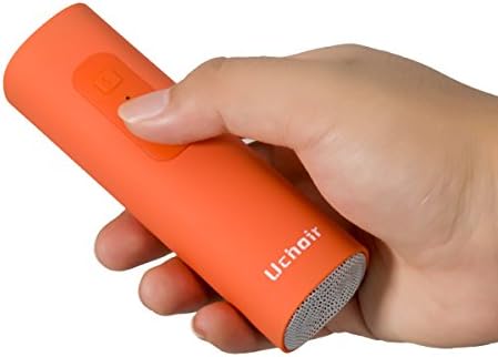 Uchoir 3-in-1 Mini Portable Bluetooth Speakers, Wireless Outdoor Speakers Waterproof, 2200mAh Power Bank, LED Flashlight Torch for Hiking and Camping (Orange)