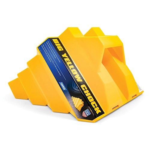 Camco Heavy Duty Big Yellow Chock - Helps Keep Your Trailer in Place So You Can Re-Hitch, Honeycomb Design for Extra Strength and Durability (44419)