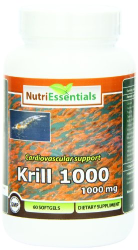 Nutri Essentials Krill Softgels, 1000 mg, 60 Count