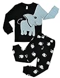 Boys Pajamas Elephant 2 Piece Kids Pjs Sets 100% Cotton Toddler Sleepwears