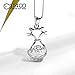 T400 Sterling Silver Cubic Zirconia Pendant Necklace Gift for Women