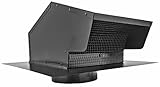 Builder's Best 012633 Galvanized Steel Roof Vent Cap with Removable Screen & Damper, 6" Diameter Collar, Black