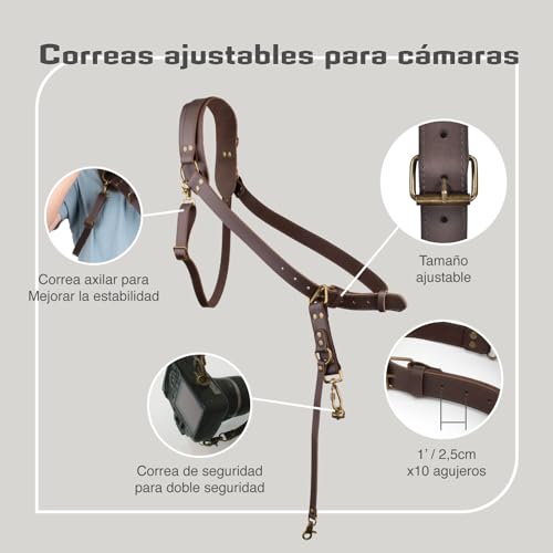 4J LEDR Camera Harness for One Camera,Leather Camera Strap,Shoulder Strap for Single Leather Harness,Camera Strap for Photographers,Leather Strap for DSLR/SLR