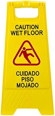 Boss Cleaning Equipment B200580 Yellow Caution Wet Floor Sign