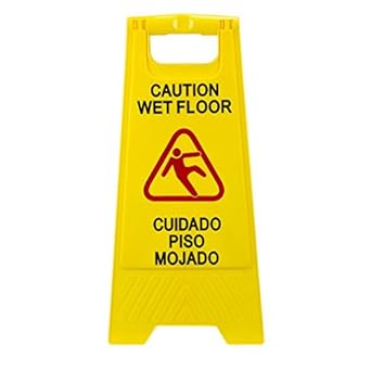 Boss Cleaning Equipment B200580 Yellow Caution Wet Floor