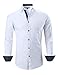 Joey CV Mens Casual Button Down Shirts Long Sleeve Regular Fit(White,Medium)