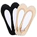 SUE&JOE Women's No Show Socks Ultra Low Cut Liner Socks Non Slip Nylon Invisible Hidden Socks for Flats (4pair Black&Nude)